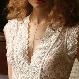 Floral  Tight Lace Sheer Bodysuit