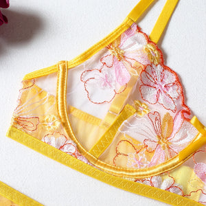 Floral Embroidery Push up Brief Sets