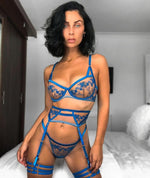 Carica l&#39;immagine nel visualizzatore di Gallery, Blue Kiss Embroidery Lingerie
